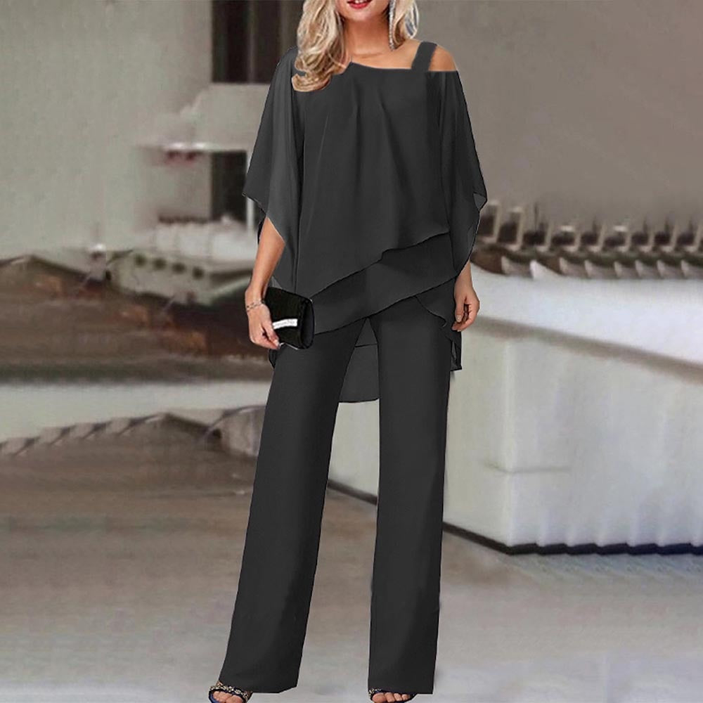 Schwarz elegante zweiteiler für damen