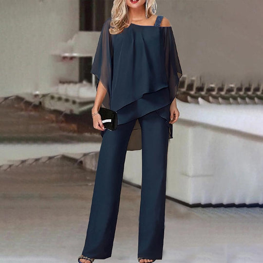 Dunkelblau elegante zweiteiler für damen
