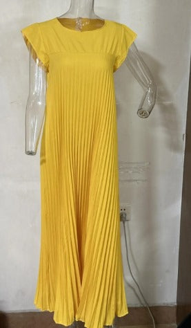 Elegantes Plissee-Kleid Einfarbig Ärmellos
