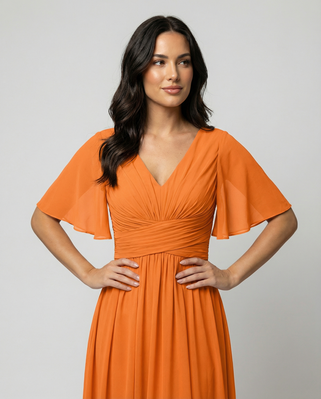 Nord Taschen | Kleid Fließendes V-Ausschnitt Chiffonkleid für Damen