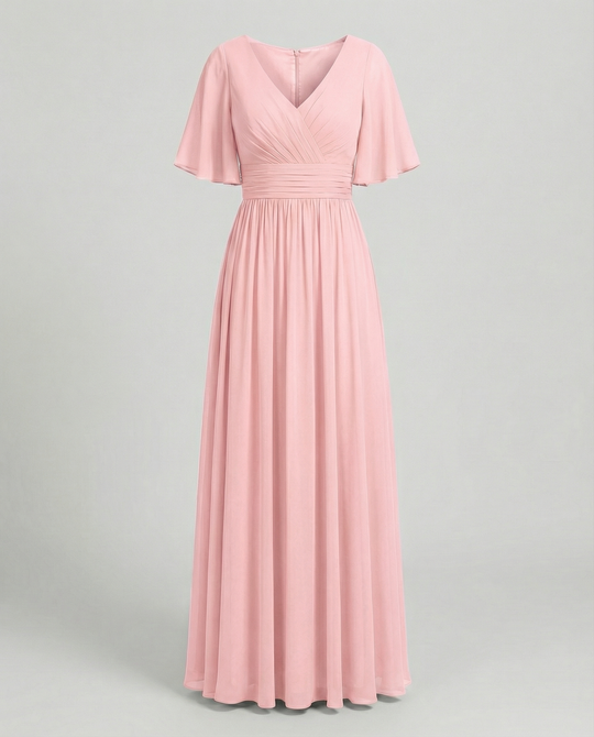 Nord Taschen | Kleid Fließendes V-Ausschnitt Chiffonkleid für Damen