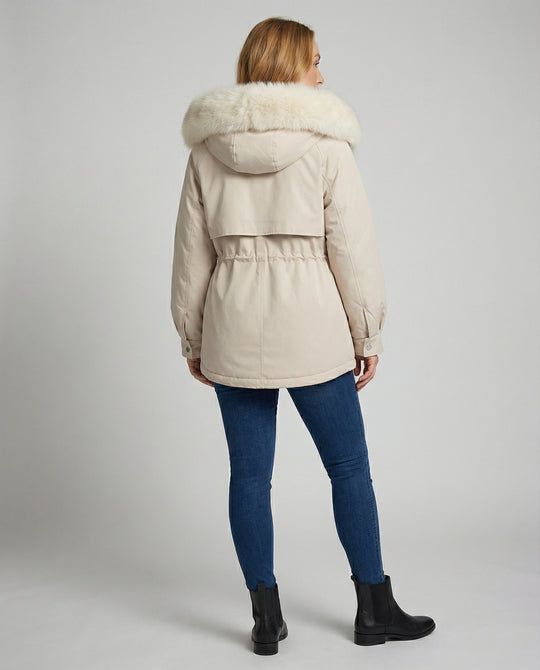 Warme Pelz Winterjacke Damen