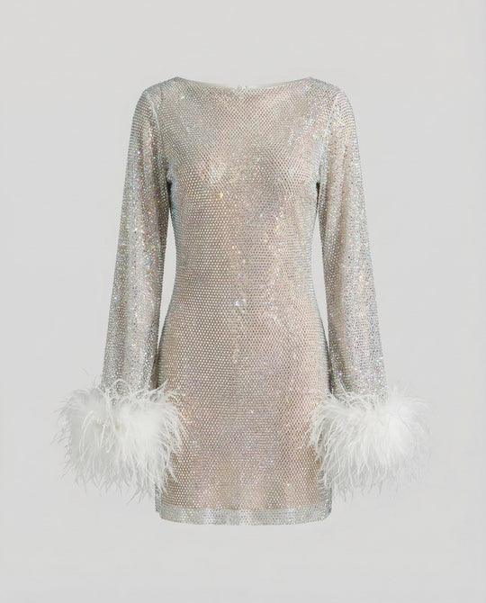 Federverziertes Partykleid Damen