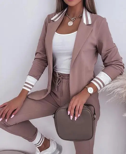 Damen Doppelreiher Blazer Hosenanzug