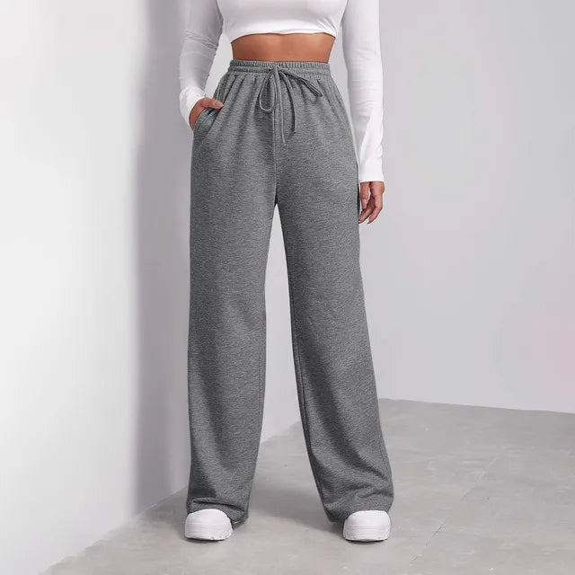 Legere Hoch Taillierte Weite Jogginghose