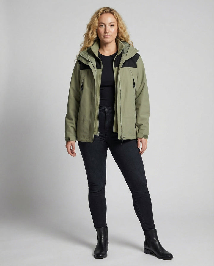 Warme Damen Winterjacke Fleece