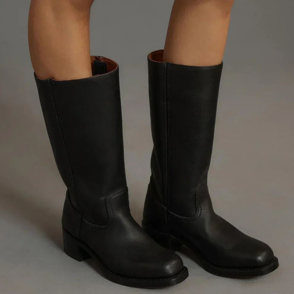 Klassische Damenstiefel Mit Blockabsatz Für Damen