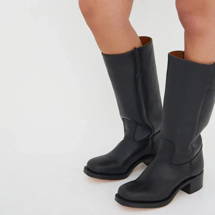 Klassische Damenstiefel Mit Blockabsatz Für Damen