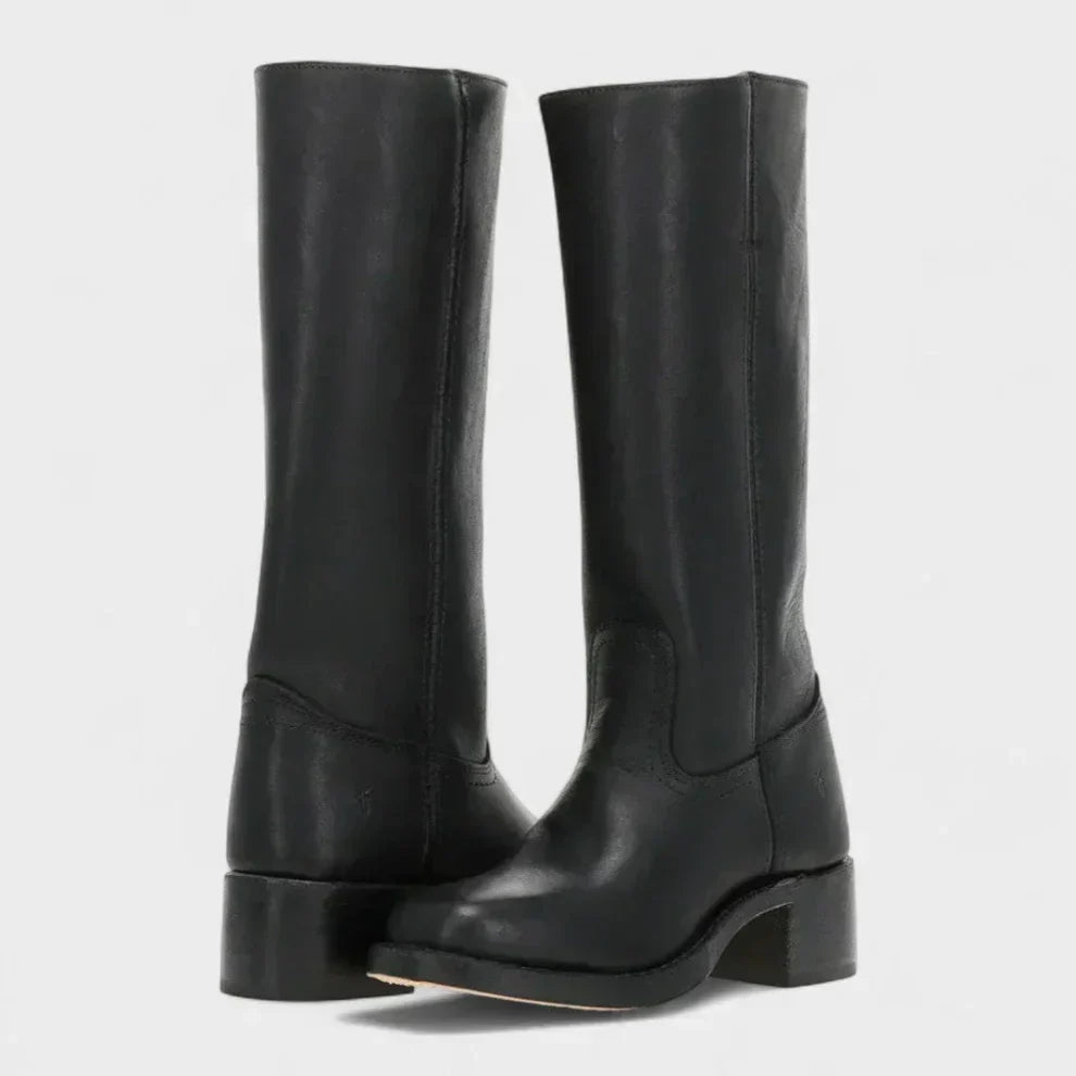 Klassische Damenstiefel Mit Blockabsatz Für Damen