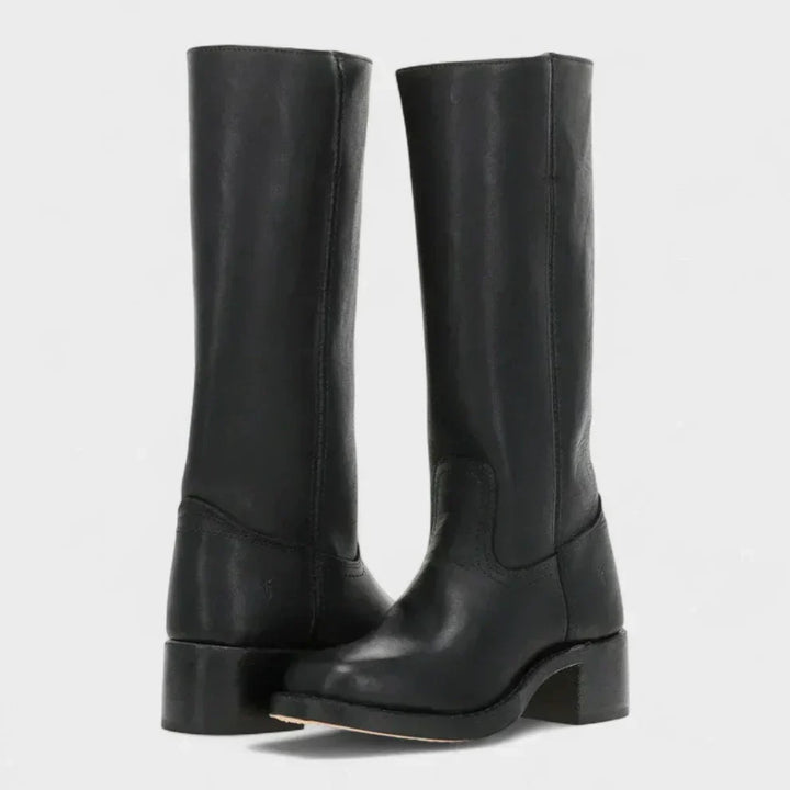 Klassische Damenstiefel Mit Blockabsatz Für Damen