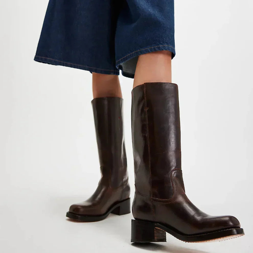Klassische Damenstiefel Mit Blockabsatz Für Damen