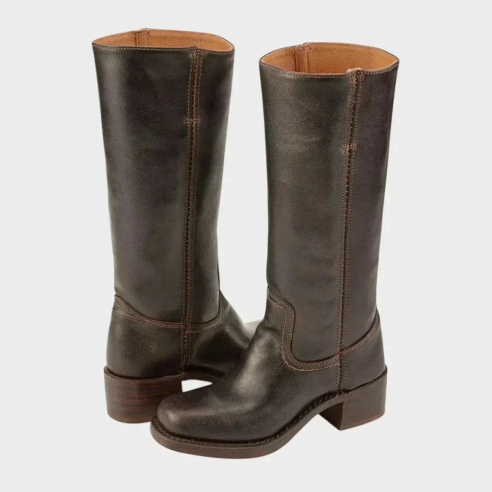 Klassische Damenstiefel Mit Blockabsatz Für Damen