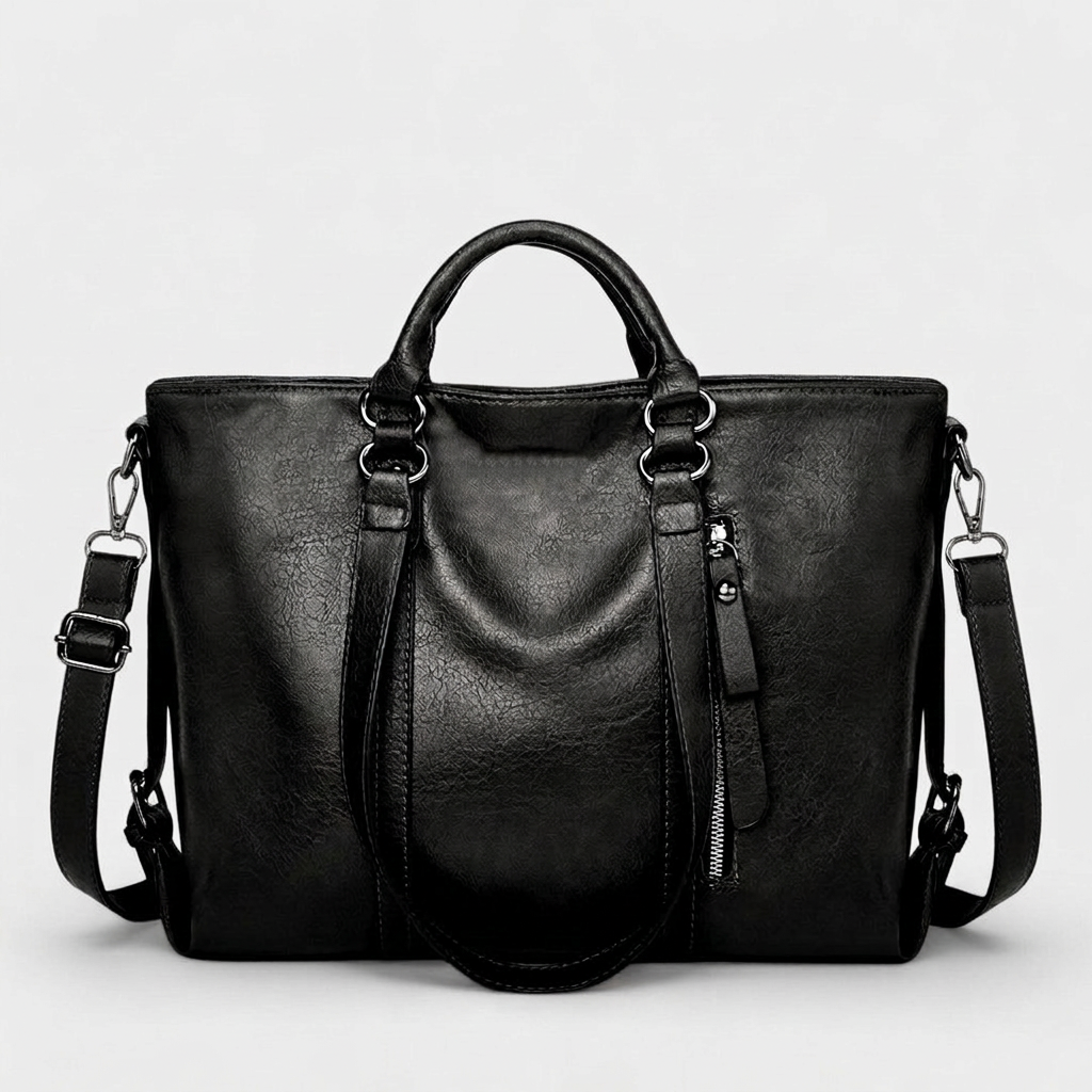 Nord Taschen | Große Vegane Leder Arbeits Tasche mit Crossbody Tragegurt