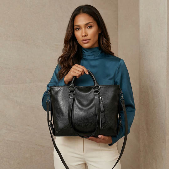 Nord Taschen | Große Vegane Leder Arbeits Tasche mit Crossbody Tragegurt