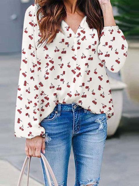 Mode Kirschen Bluse
