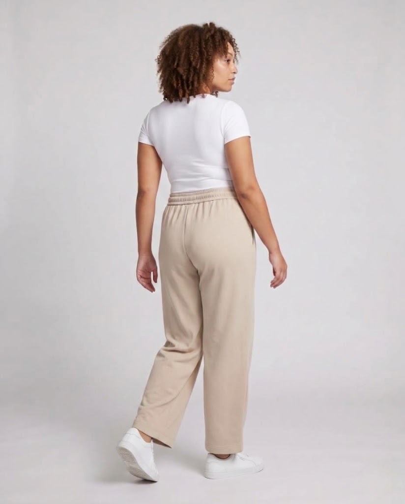 Damen Weite Relax-Loungehose mit Tunnelzugbund, Bundfalten und soften Sweat-Qualität Nord Taschen