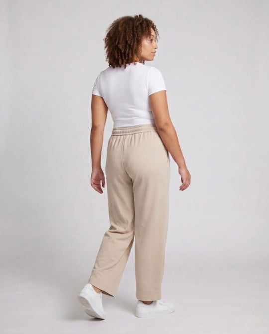 Damen Weite Relax-Loungehose mit Tunnelzugbund, Bundfalten und soften Sweat-Qualität Nord Taschen