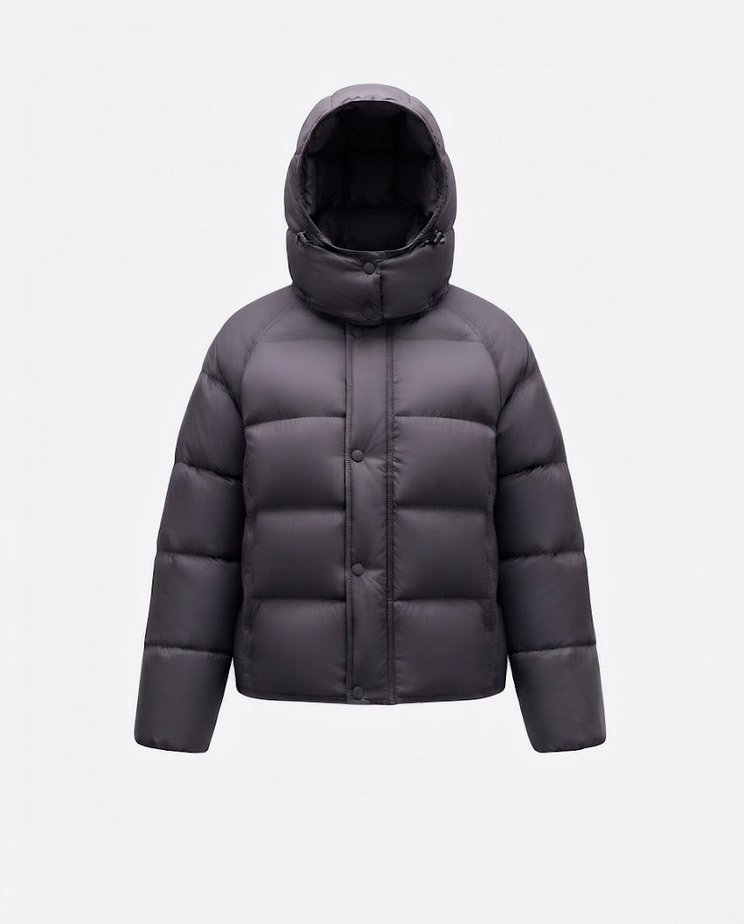 Kurze Damen-Steppjacke mit Kapuze, wattiert