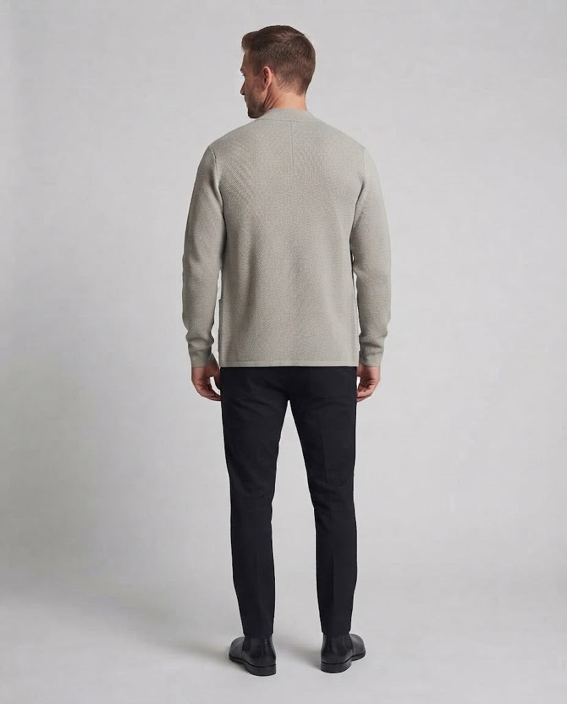 Herren Oversize Strickjacke mit Schalkragen und aufgesetzten Taschen Nord Taschen
