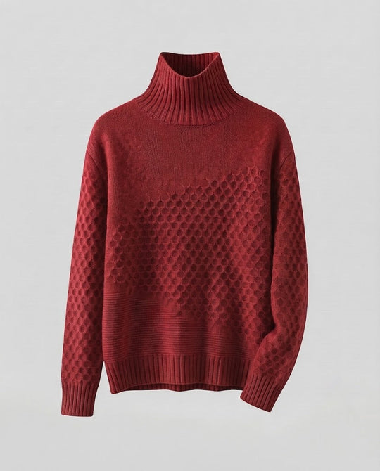 Damen Feiner Rollkragenpullover im Mohair‑Look mit Wabenstruktur Nord Taschen