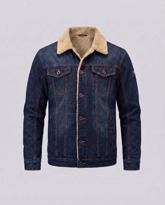 Herren Freizeit Denim Jacke mit Teddy-Fütterung Nord Taschen