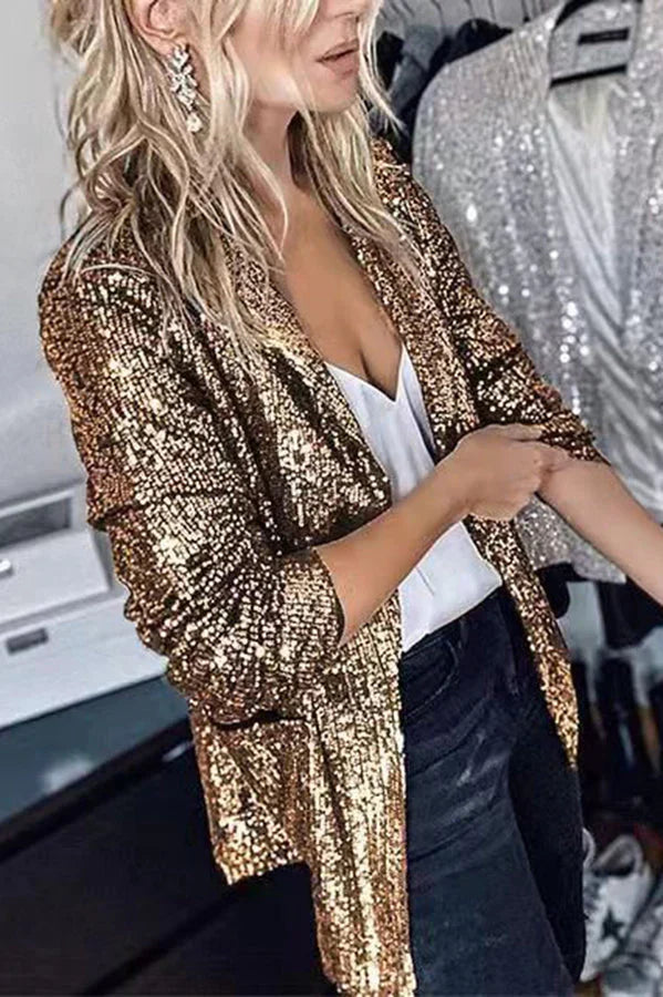 Blazer mit Revers und Pailletten - Vittorelli