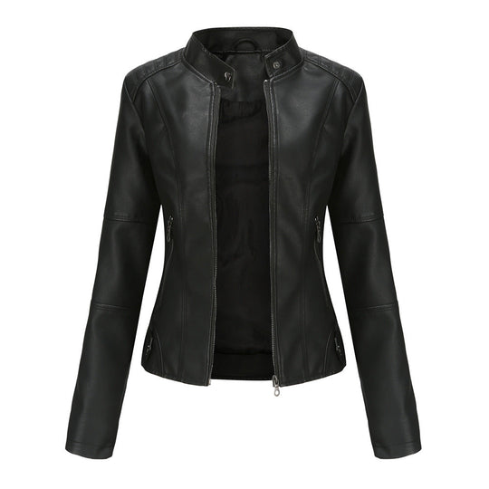 Biker-jacke mit Stehkragen