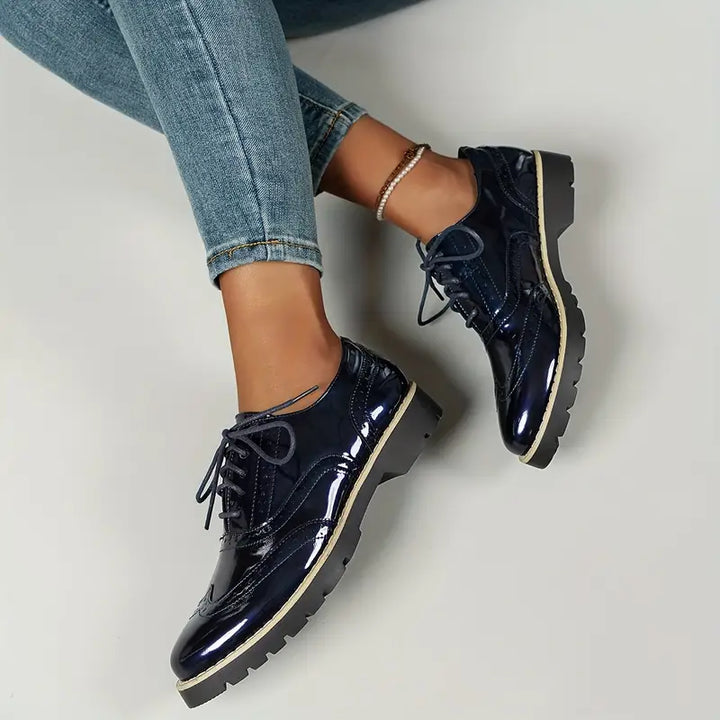 Nord Taschen | Lackschuhe Im Oxford-Stil mit Klobiger Sohle für Damen