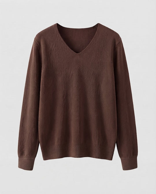 Damen Feinstrick-V-Ausschnitt-Pullover aus kuscheligem Angora-Mix Nord Taschen