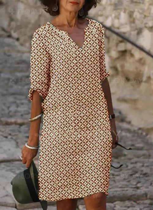 Zeitlose Boho-Kleid mit Muster