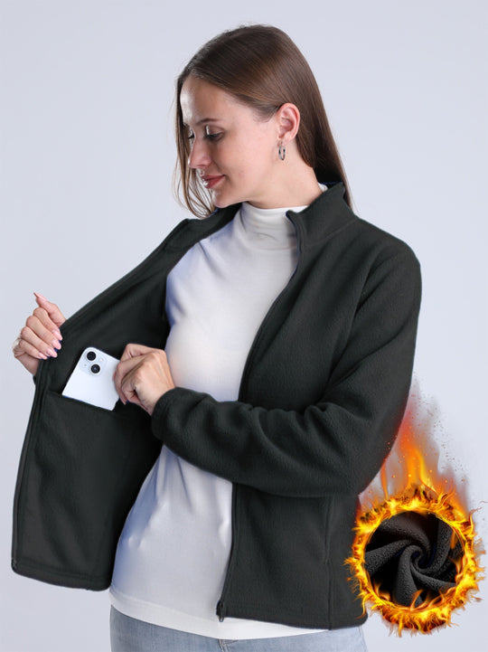 Nord Taschen | Unifarbene Fleece-Jacke mit Reißverschluss und Taschen