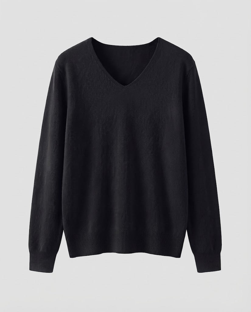 Damen Feinstrick-V-Ausschnitt-Pullover aus kuscheligem Angora-Mix Nord Taschen