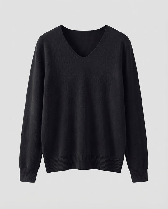 Damen Feinstrick-V-Ausschnitt-Pullover aus kuscheligem Angora-Mix Nord Taschen