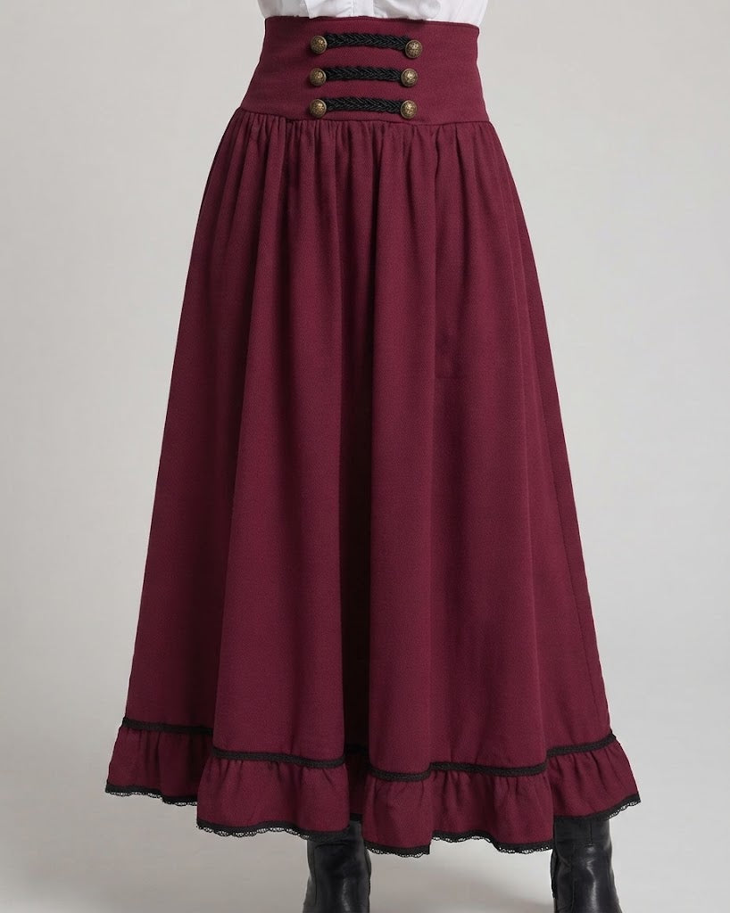 Damen Eleganter Maxi-Rock mit Schnürung und Beinschlitz Nord Taschen