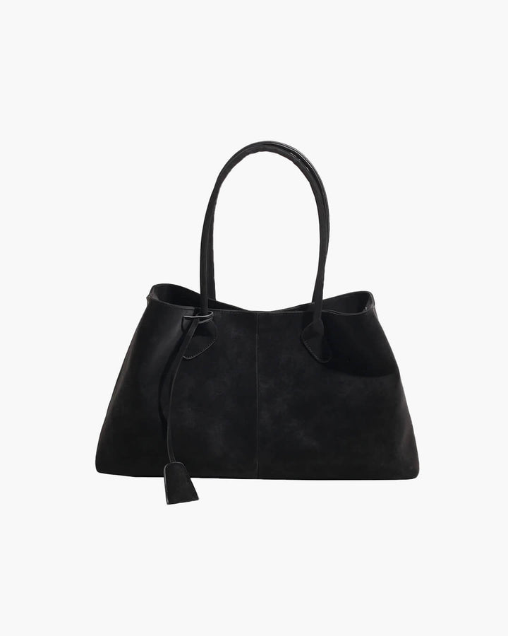 Nord Taschen | Große Wildleder-Schultertasche, Damen-Arbeits-Tote-Bag mit Bindungsdetail