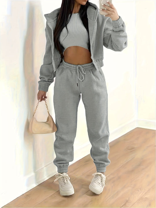 Kapuzenjacke & Tanktop & Jogginghose Drei Teilige Satz Outfits - Arvani