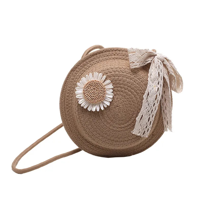 Nord Taschen | Tasche für Damen - Handgefertigte Umhängetasche aus Strohdraht mit verspieltem Blumen-Design