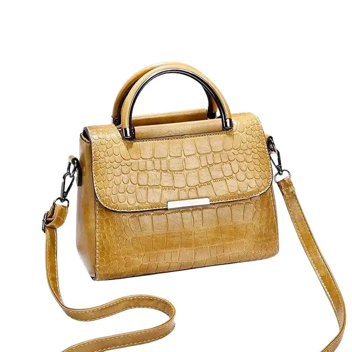 Nord Taschen | Small Croco Square Handbag in Leather