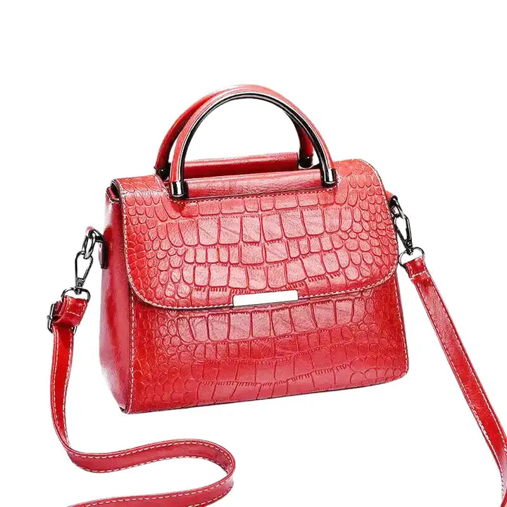 Nord Taschen | Small Croco Square Handbag in Leather