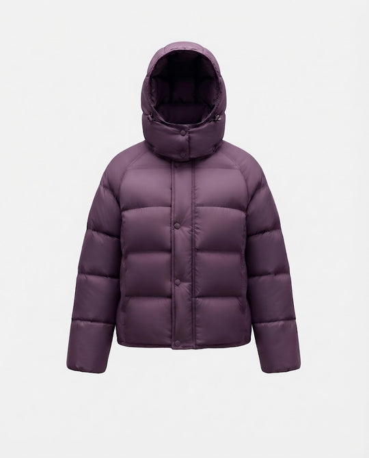 Kurze Damen-Steppjacke mit Kapuze, wattiert