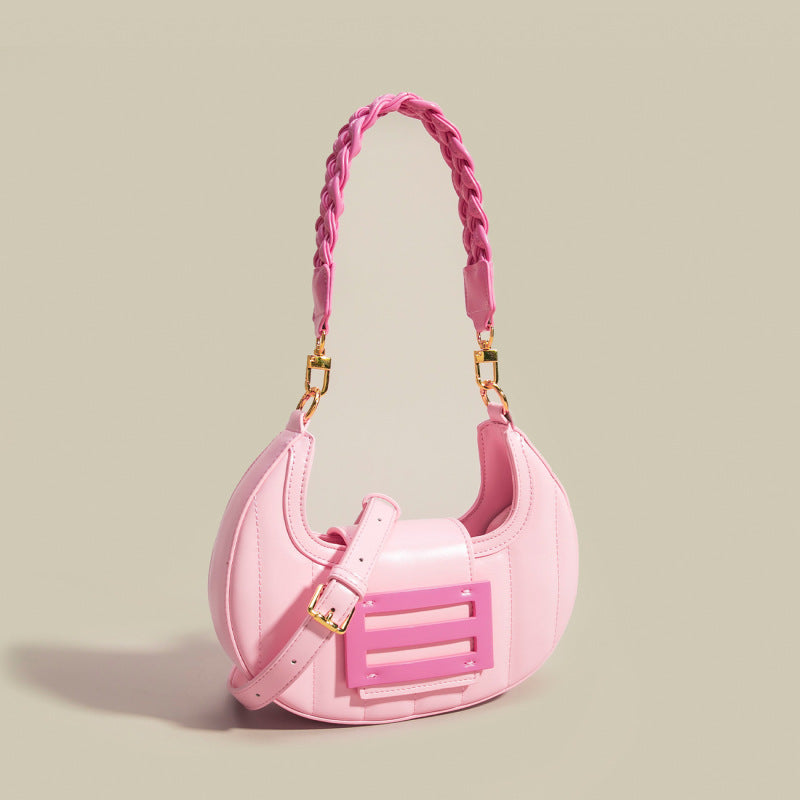 Nord Taschen | Umhängetasche für Damen - Modische Henkeltasche im Halbmond-Design mit verstellbarem Schulterriemen