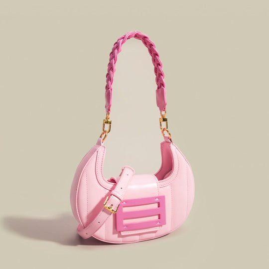 Nord Taschen | Umhängetasche für Damen - Modische Henkeltasche im Halbmond-Design mit verstellbarem Schulterriemen