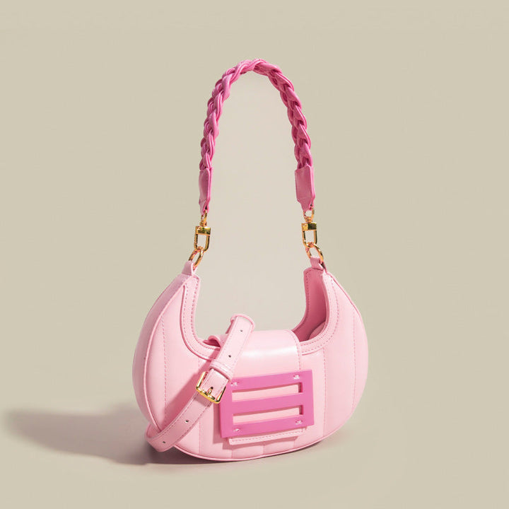 Nord Taschen | Umhängetasche für Damen - Modische Henkeltasche im Halbmond-Design mit verstellbarem Schulterriemen