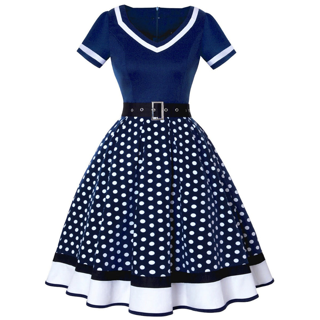 Vintage Hepburn Polka Dot Kleid