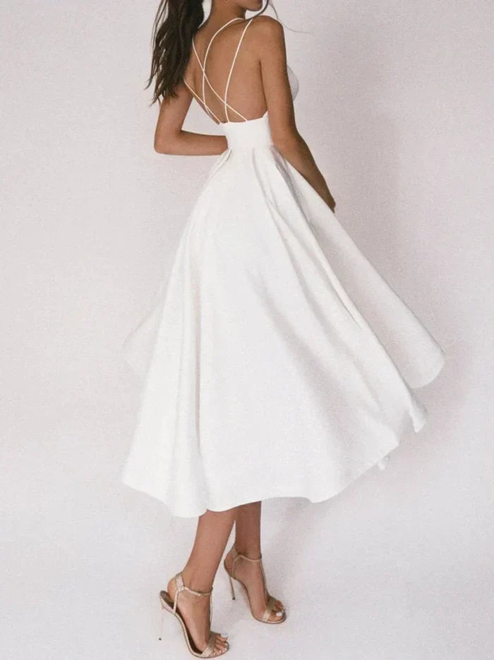 elegantes Kleid mit V-Ausschnitt und Trägern - Vittorelli
