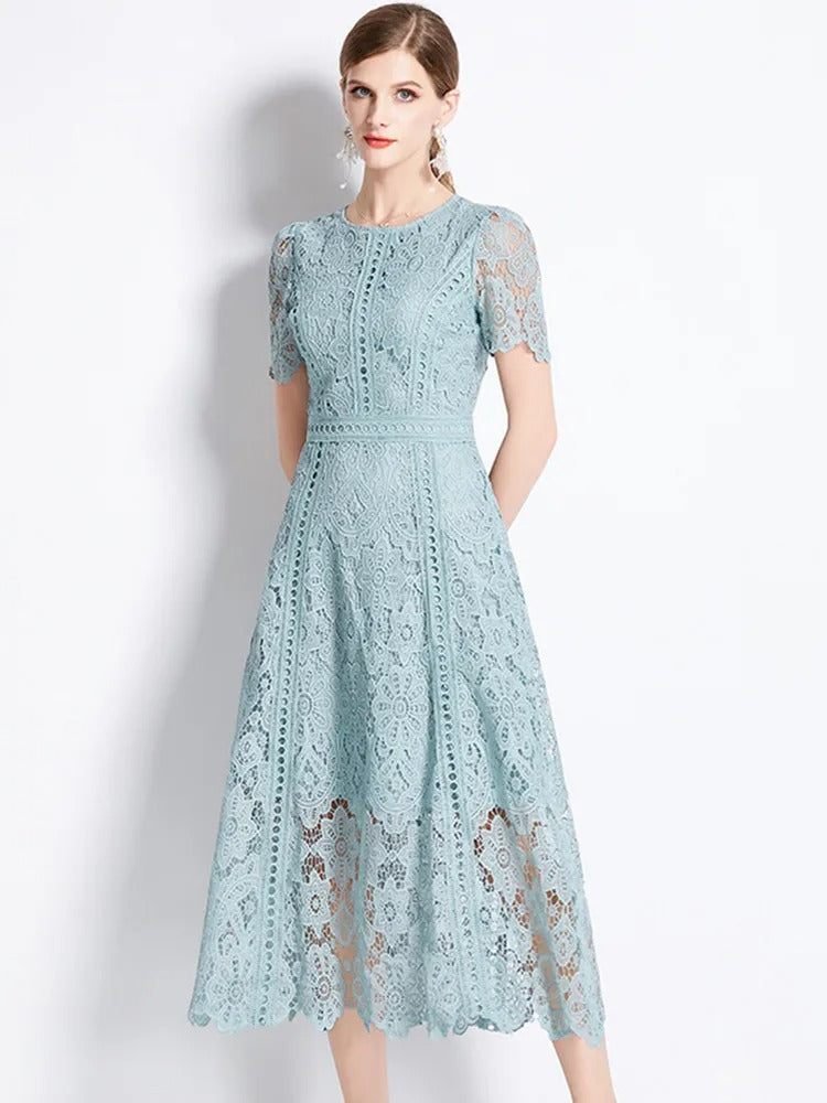 Elegantes Spitzenkleid Midi-Länge - Vittorelli