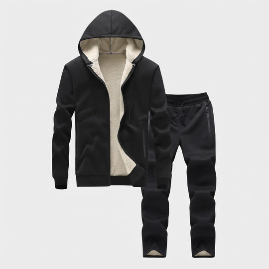 Herren Fleecegefüttertes Jogginganzug-Set mit Teddyfutter und Kapuzenjacke Nord Taschen