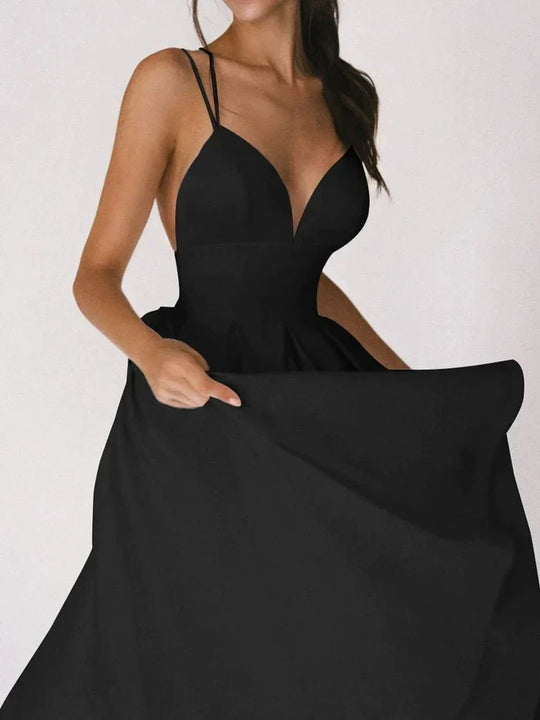 elegantes Kleid mit V-Ausschnitt und Trägern - Vittorelli