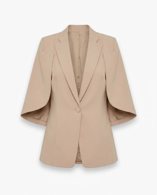 Damen Boxy-Capeblazer mit dreiviertel Schlitzärmeln und schmaler Taillierung Nord Taschen