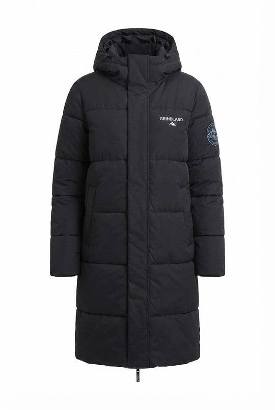 Damen Nano Ultra Lang Oversized Steppmantel mit geräuschreduzierendem Außenmaterial und Thermofüllung